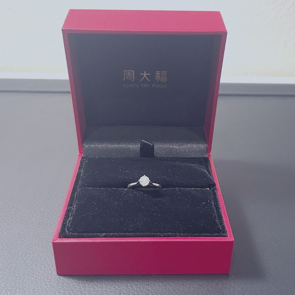 0.45 Carat Diamond Mounted on 18k White Gold Ring